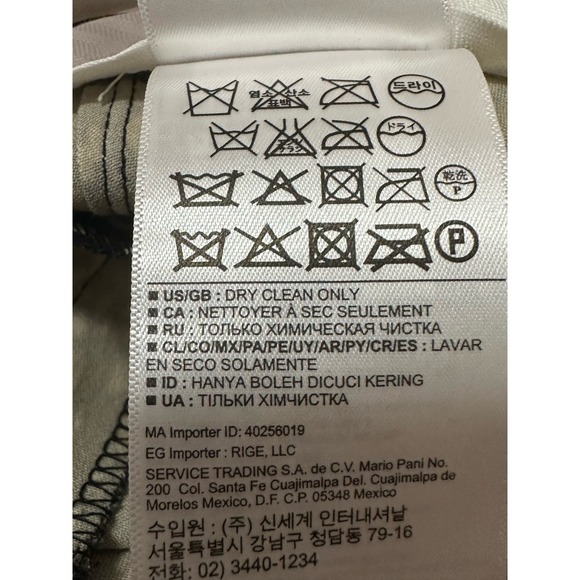 Banana Republic The Sloan fit black cream print straight legs pants size 14 - Picture 5 of 12